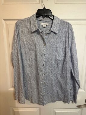 Liz Claiborne Blue Patterned Long-Sleeve XL